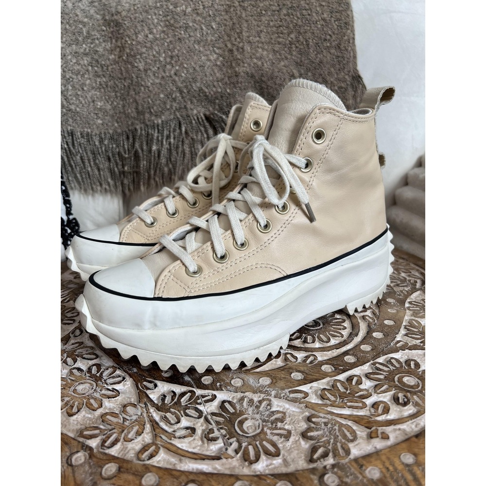 Converse Chuck Taylor Run Star Hike Shoes Womens Size 8 Beige Platform High Top